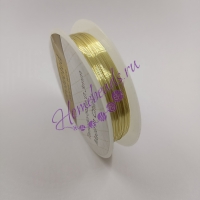 Ювелирная медная проволока для рукоделия, 0.3 мм, 15 метров, цвет: светлое золото