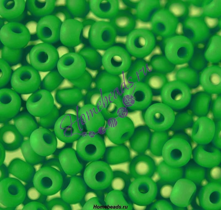 Бисер Чехия керамика матовая, зеленый, 53230м