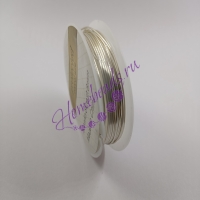 Ювелирная медная проволока для рукоделия, 0.8 мм, 3 метра, цвет: светлое серебро
