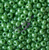 Бисер Чехия, керамический блестящий, зеленый, 58230