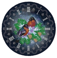 "Часы - Снегери на ветке" схема для вышивания бисером ASTREA
