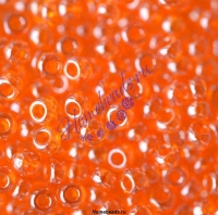 Бисер Чехия, прозрачный блестящий, оранжевый, 96000