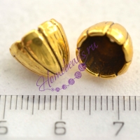 Конус 9*10 мм(8 мм внутр), цвет: золото