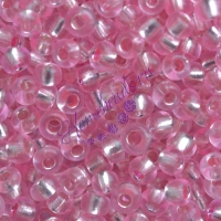 Бисер Glace (В-33С), прозрачный с посеребренным отверстием, розовый 