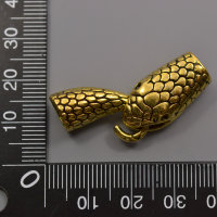 Застежка-концевик "Змея", 40*12 мм (внутр. 6,5 мм), цвет: золото