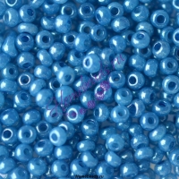 Бисер Чехия, керамический блестящий ядовитых тонов, синий, 17136