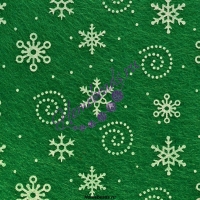 Фетр "Снежинки" цвет: зеленый