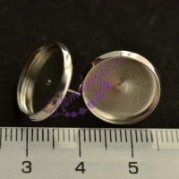 Сереги-гвоздики (пусеты) с основой под круглый кабошон, цвет: серебро, 1 пара