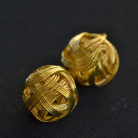 Бусины металлические плетеные "Линия" 18 мм, 2 шт, золото