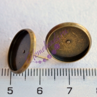 Сереги-гвоздики (пусеты) с основой под круглый кабошон, цвет: бронза, 1 пара