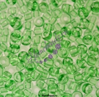 Бисер Чехия, прозрачный пастельных тонов, зеленый, 01161