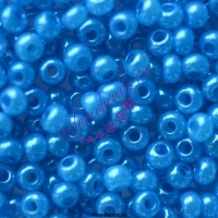 Бисер Чехия, керамический блестящий ядовитых тонов, синий, 17165