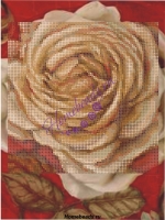 Схема для вышивки бисером на габардине «Роза», частичная зашивка.
