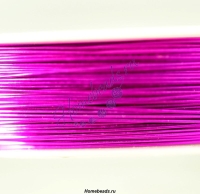 Проволока для бисероплетения 0,4 мм/50 м, розовая