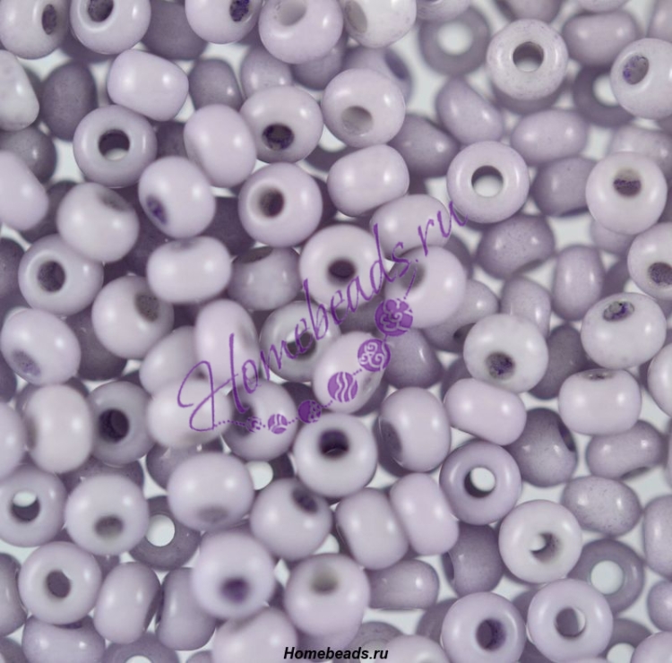 Бисер Чехия, керамика пастельных тонов, фиолетовый, 03121