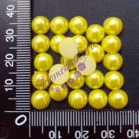 Половинки бусин под жемчуг, 8 мм, цвет: жёлтый перламутровый, 10г
