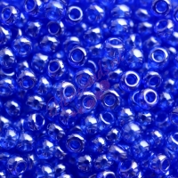 Бисер Чехия, прозрачный блестящий, синий, 36050