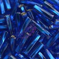Стеклярус 37080-2, синий, 7 мм