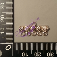 Коннектор-переходник "312" с 1 на 5 нити, серебро, 2 шт