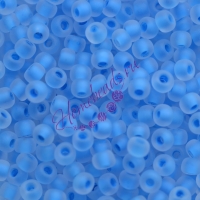 Бисер Чехия, прозрачный матовый с прокрасом, синий, 38336м