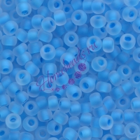 Бисер Чехия, прозрачный матовый с прокрасом, голубой, 38365м