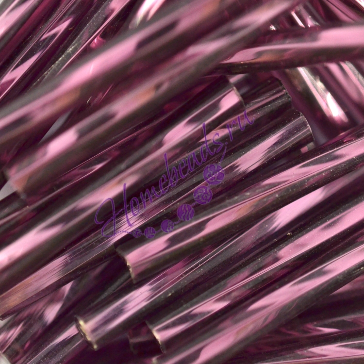 Стеклярус 27060tw, фиолетовый, 20 мм