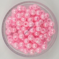 Бусины пластиковые "Жемчуг" 4мм, бледно-розовый