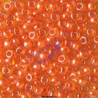 Бисер Чехия, прозрачный с цветной линией, оранжевый, 81016