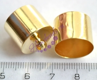 Концевики клеевые с петелькой 18*16 мм, цвет: золото, 2 шт