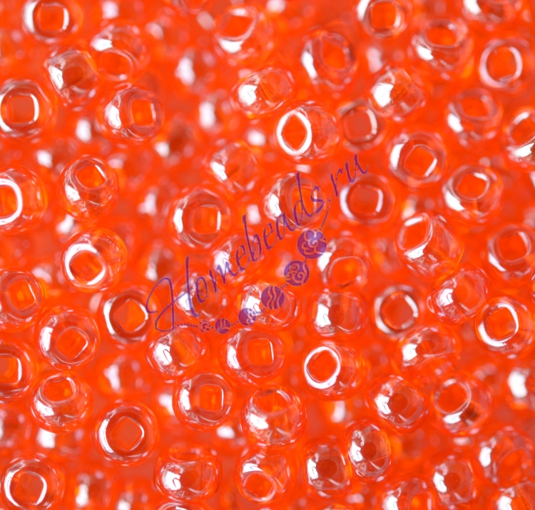 Бисер Чехия, прозрачный блестящий, оранжевый, 96030