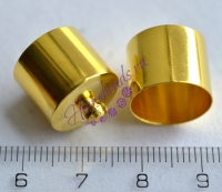 Концевики клеевые с петелькой 16*14 мм, цвет: золото, 2 шт
