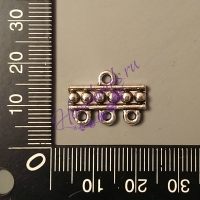 Коннектор "327" с 1 на 3 нити, серебро, 2 шт