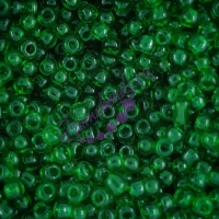 Бисер Glace (7), прозрачный, зеленый