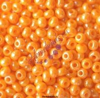 Бисер Чехия, керамический блестящий, оранжевый, 98110