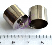 Концевики клеевые с петелькой 16*14 мм, цвет: черный никель, 2 шт