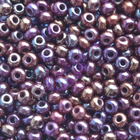 Бисер Чехия, керамический радужный, фиолетовый, 14780
