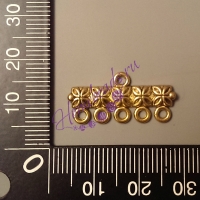 Коннектор-переходник с 1 на 5 нити, античное золото, 2 шт