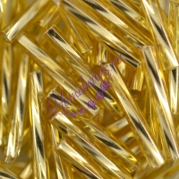  Стеклярус 17020-2,золото, 14 мм