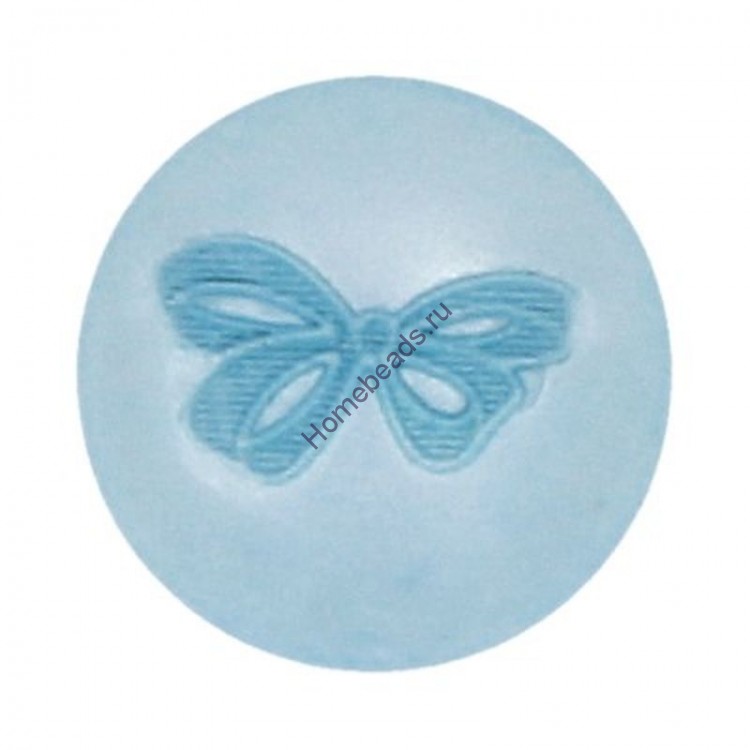 Пуговицы детские "Шар с бантиком" (7 мм), голубой, 5 шт