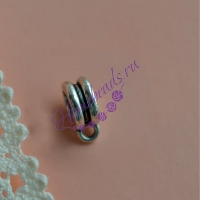 Бейл "Двойное кольцо", Серебро 13x5 мм, 3 шт