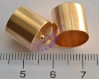 Концевики клеевые с петелькой 15*12 мм, цвет: светлое золото, 2 шт