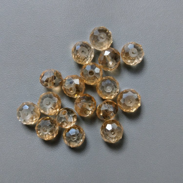 Стеклянные граненые бусины "Рондель", 6*8мм, персиковый, 14Р8020