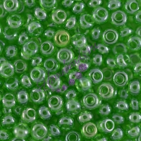 Бисер Чехия, прозрачный блестящий, зеленый, 56100