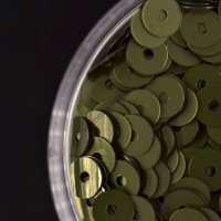 Пайетки плоские 4 мм (Италия), цвет: 47049 Verde Salvia Metal