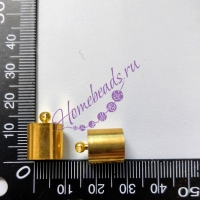 Концевики клеевые с петелькой 15*11 мм, цвет: золото, 2 шт