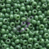 Бисер Чехия, керамический блестящий, темно-зеленый, 53233
