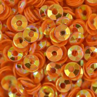 Пайетки "Чашечки", 3 мм, цвет: оранжевый перламутровый