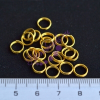 Двойные соединительные колечки, 7 мм, золото