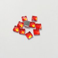 Стразы термоклеевые "Квадрат", 6*6 мм, Цвет: красный, 10 шт