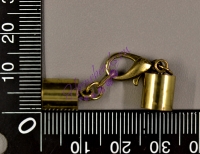 Концевики клеевые 13*8 мм с петелькой и замком, цвет: светлое золото